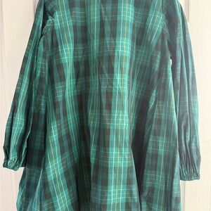 Kate Spade Teal Plaid Midi Dress